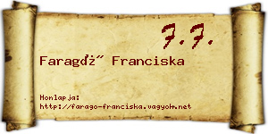 Faragó Franciska névjegykártya